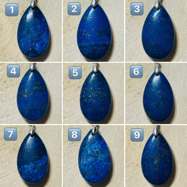 Pendentifs en Lapis - lazuli au choix (2) - Les bijoux de Théa