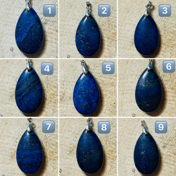 Pendentifs en Lapis - lazuli au choix (2) - Les bijoux de Théa
