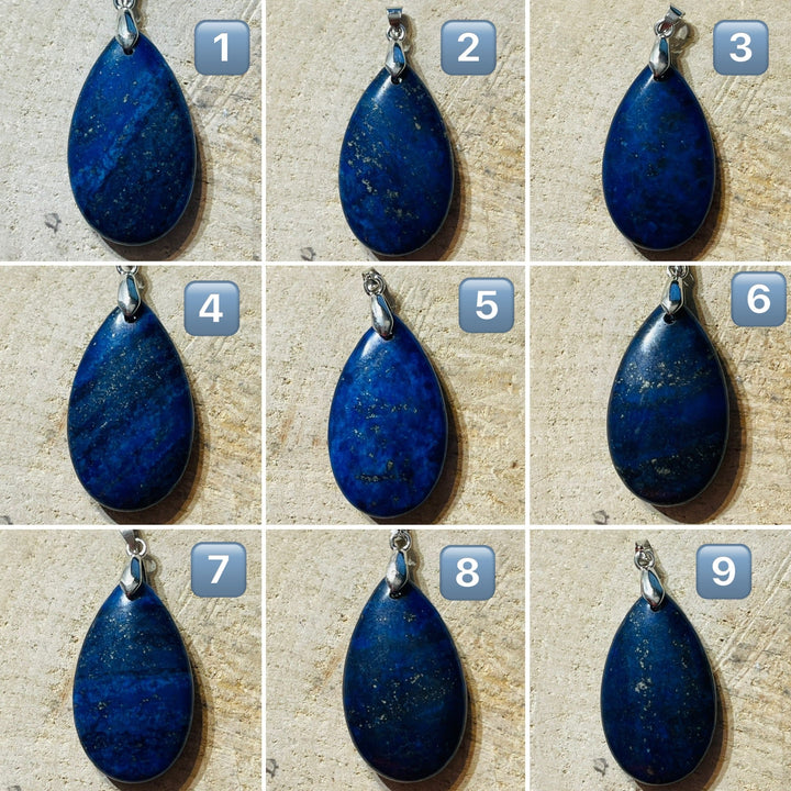 Pendentifs en Lapis - lazuli au choix (2) - Les bijoux de Théa