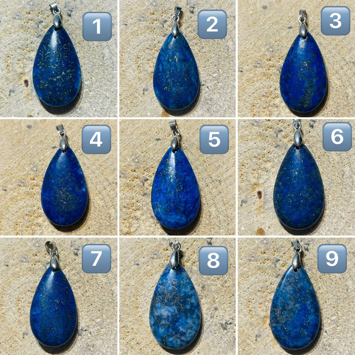 Pendentifs en Lapis - lazuli au choix - Les bijoux de Théa