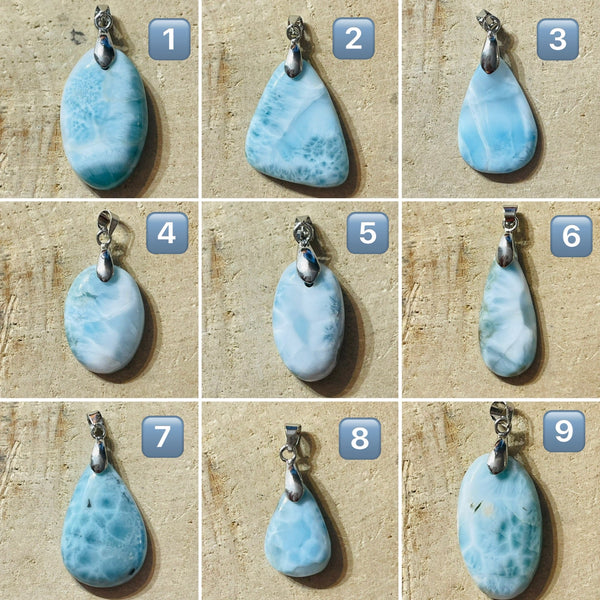 Pendentifs en Larimar au choix - Les bijoux de Théa