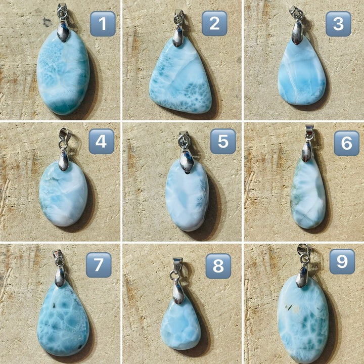 Pendentifs en Larimar au choix - Les bijoux de Théa