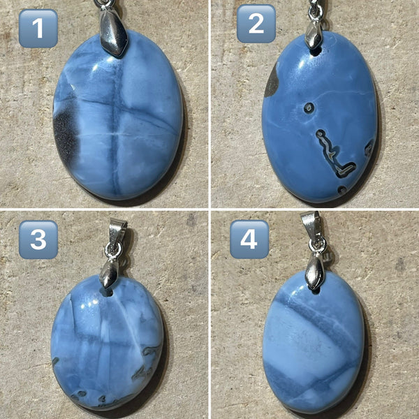 Pendentifs en Opale bleue au choix (2) - Les bijoux de Théa