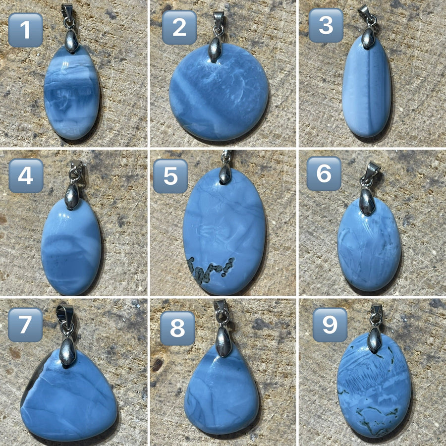Pendentifs en Opale bleue au choix (3) - Les bijoux de Théa