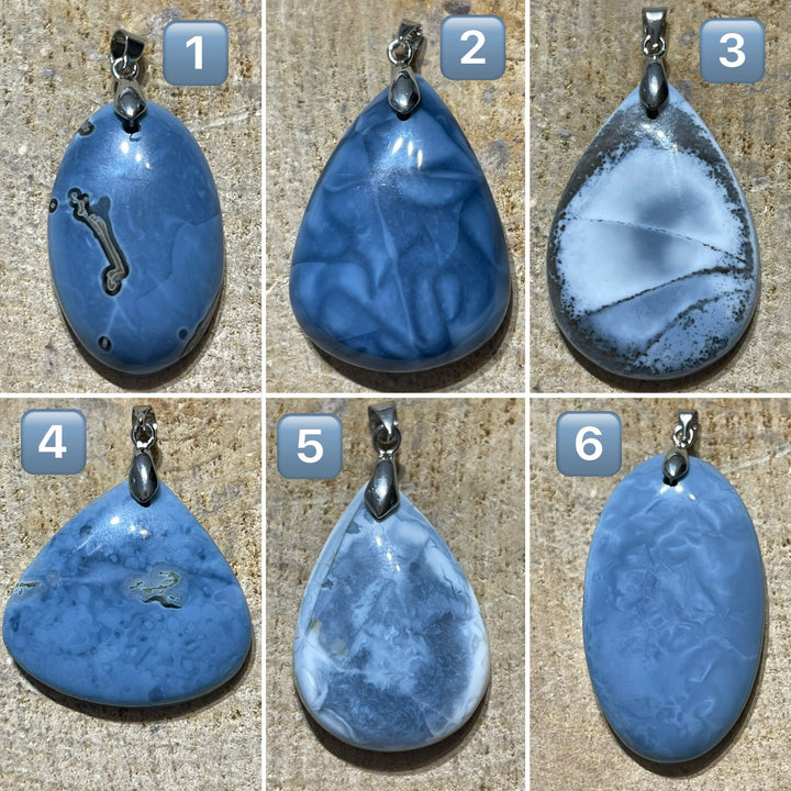 Pendentifs en Opale bleue au choix - Les bijoux de Théa