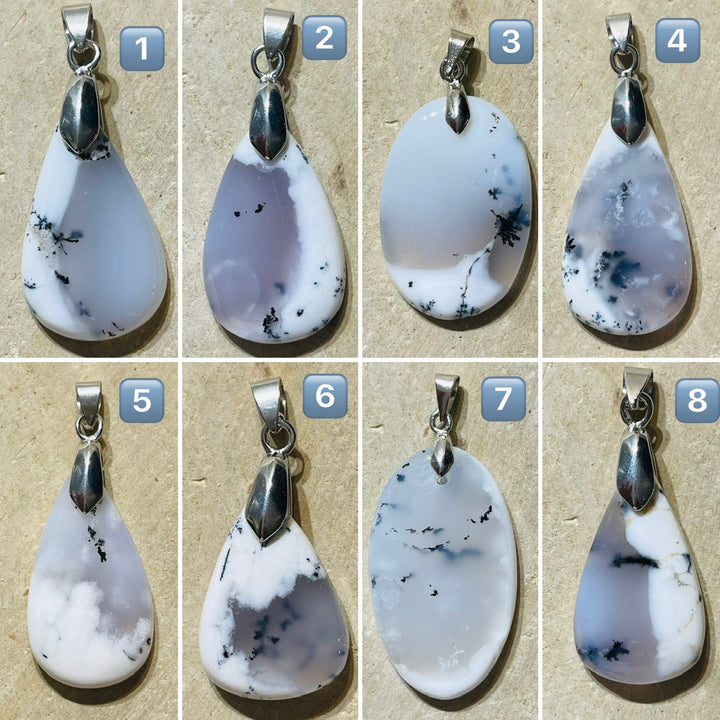 Pendentifs en Opale Dendrite au choix (2) - Les bijoux de Théa