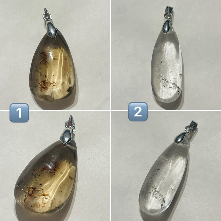 Pendentifs en Quartz Lodolite au choix (2) - Les bijoux de Théa