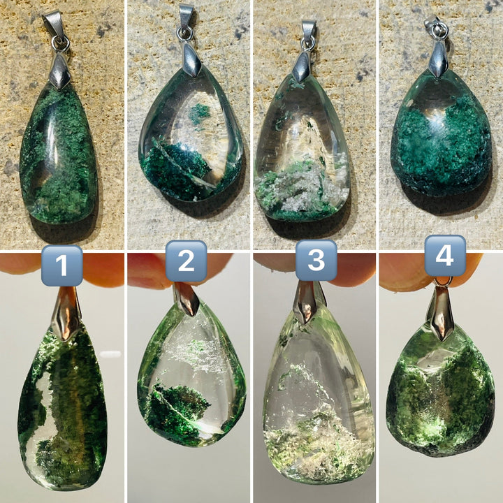 Pendentifs en Quartz Lodolite au choix - Les bijoux de Théa