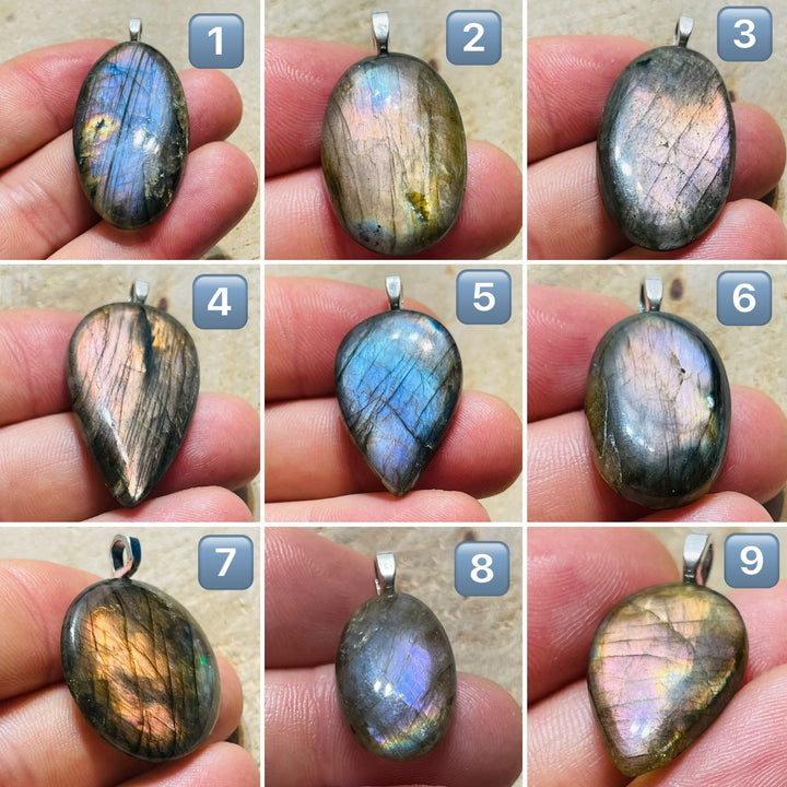 Pendentifs Labradorite cabochon au choix - Les bijoux de Théa