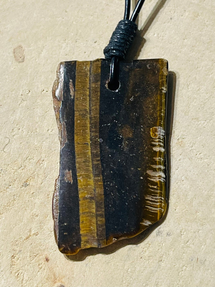 Pendentifs Plaque d Oeil de Tigre au choix - Les bijoux de Théa