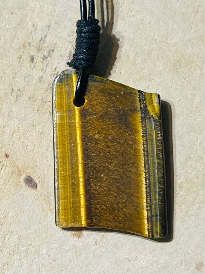 Pendentifs Plaque d Oeil de Tigre au choix - Les bijoux de Théa