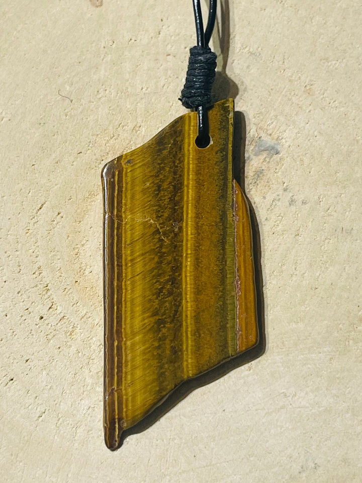Pendentifs Plaque d Oeil de Tigre au choix - Les bijoux de Théa