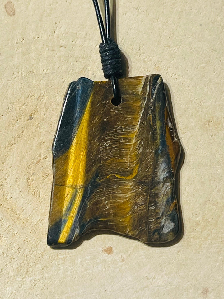 Pendentifs Plaque d Oeil de Tigre au choix - Les bijoux de Théa