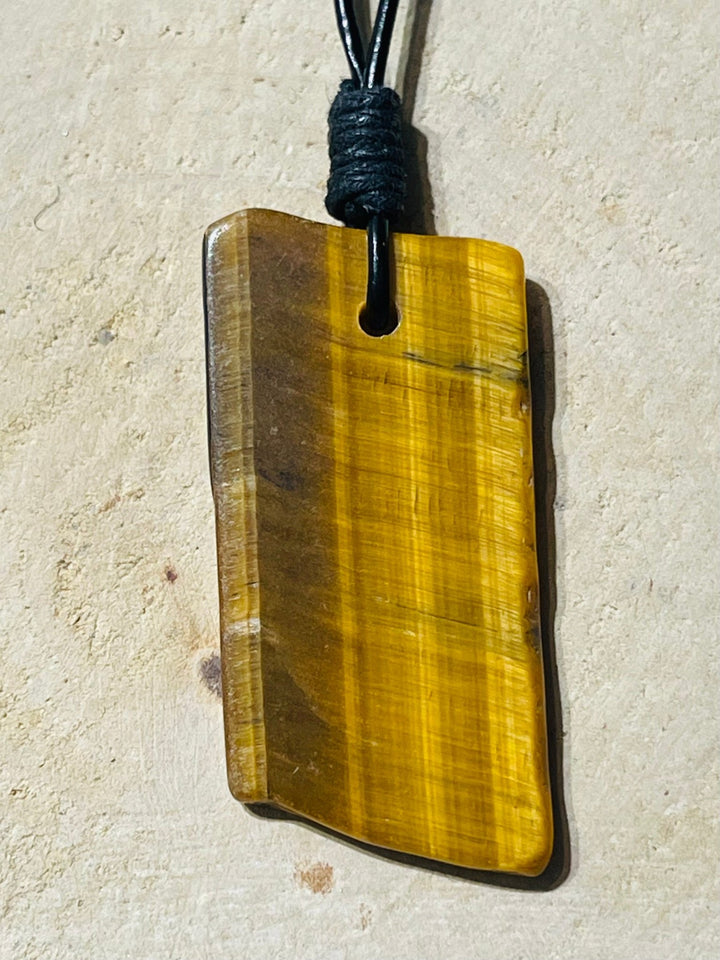 Pendentifs Plaque d Oeil de Tigre au choix - Les bijoux de Théa
