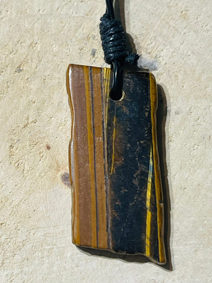 Pendentifs Plaque d Oeil de Tigre au choix - Les bijoux de Théa