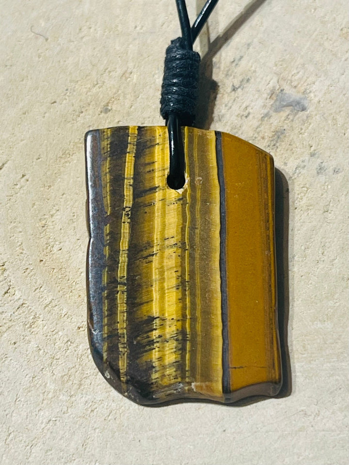 Pendentifs Plaque d Oeil de Tigre au choix - Les bijoux de Théa