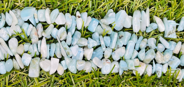 Perles chips / pépites en Larimar de 5-8 mm (fil de 40 cm) - Les bijoux de Théa
