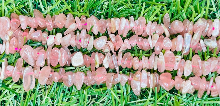 Perles chips / pépites naturelles en Rhodochrosite en 3-8 mm (fil de 40 cm) - Les bijoux de Théa