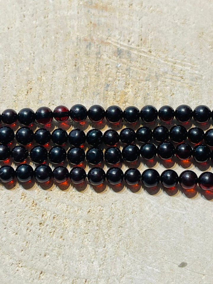 Perles d’Ambre Baltique en 5 mm cognac - Les bijoux de Théa