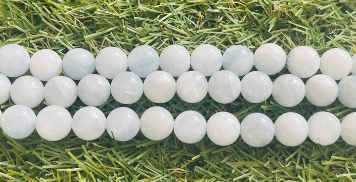 Perles en Calcite bleue en 10 mm - Les bijoux de Théa