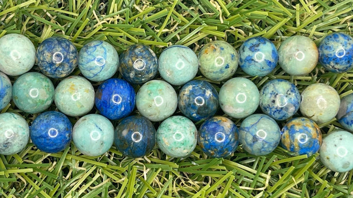 Perles en Chrysocolle / lapis lazuli vert bleu en 8 mm - Les bijoux de Théa