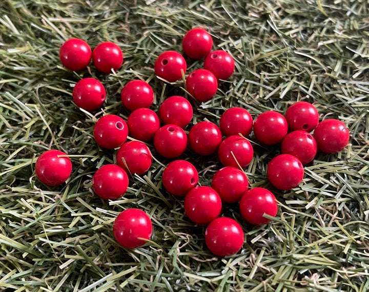 Perles en Cinabre rouge en 8 mm - Les bijoux de Théa