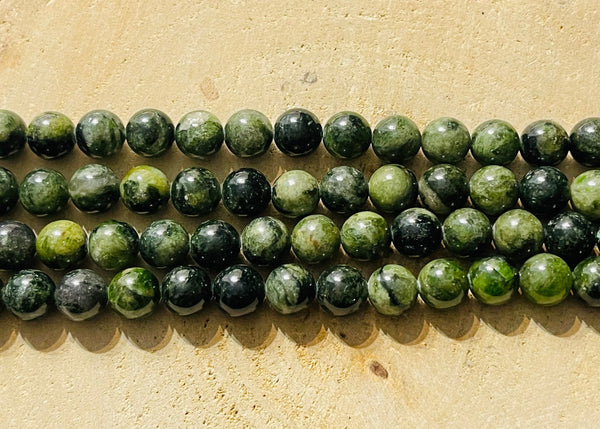 Perles en Diopside en 8 mm - Les bijoux de Théa