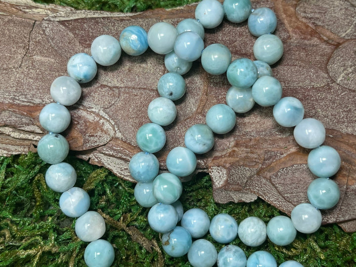 Perles en Larimar en 6 mm (lot de 10 perles) - Les bijoux de Théa