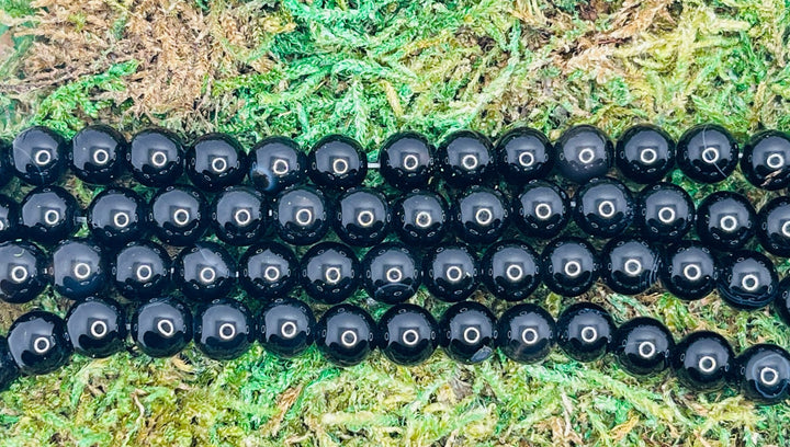 Perles en Onyx noir en 16 mm - Les bijoux de Théa