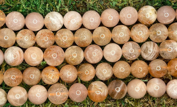 Perles en Pierre de Soleil en 10 mm - Les bijoux de Théa