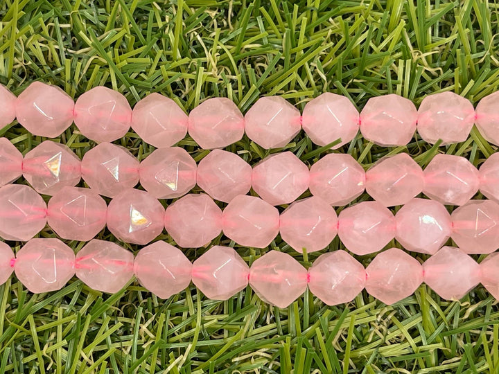 Perles en Quartz rose à facettes en 8 mm - Les bijoux de Théa