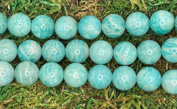 Perles naturelles en Amazonite en 6 mm - Les bijoux de Théa