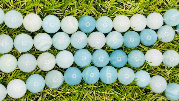 Perles naturelles en Amazonite Indienne en 10 mm - Les bijoux de Théa