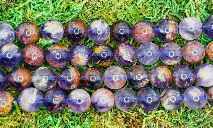 Perles naturelles en Améthyste Fantôme en 6 mm - Les bijoux de Théa