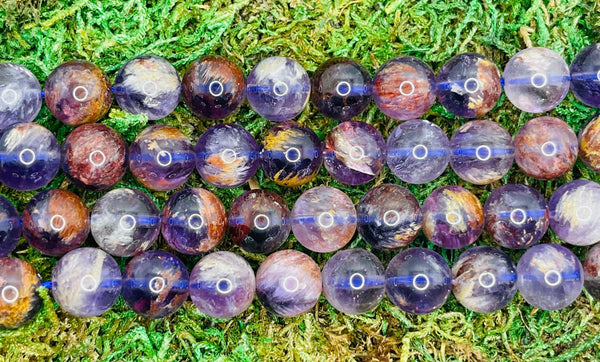 Perles naturelles en Améthyste Fantôme en 8 mm - Les bijoux de Théa