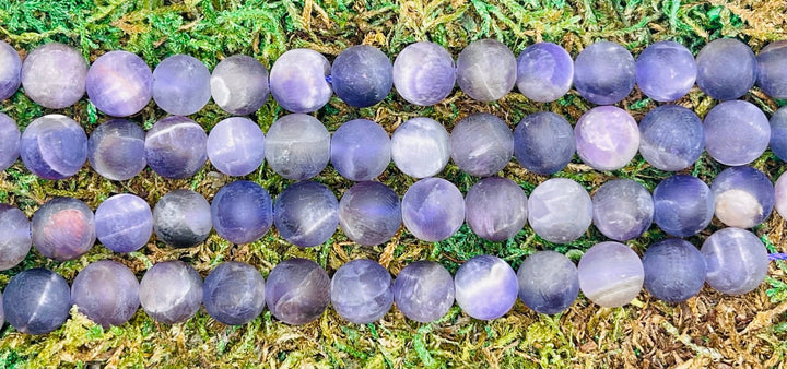Perles naturelles en Améthyste mate en 8 mm - Les bijoux de Théa