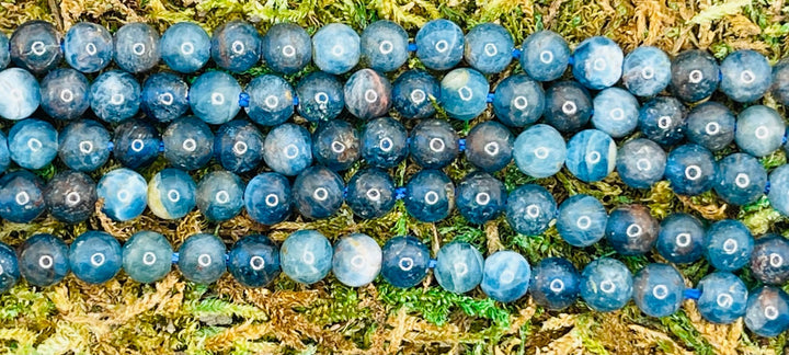 Perles naturelles en Apatite bleue en 4 mm - Les bijoux de Théa