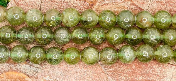 Perles naturelles en Apatite verte en 6-7 mm - Les bijoux de Théa