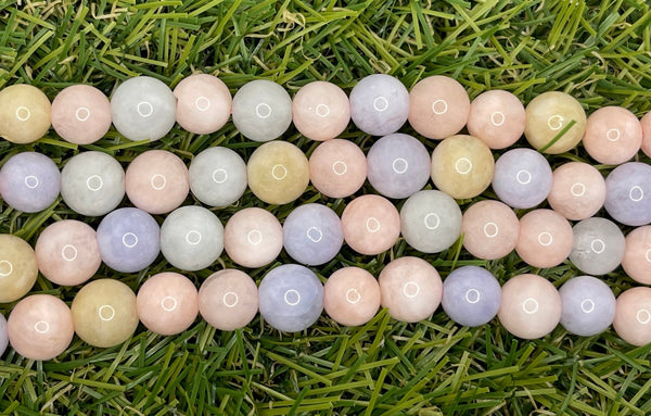 Perles naturelles en Béryl Morganite en 8 mm - Les bijoux de Théa