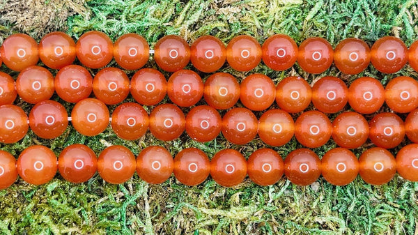 Perles naturelles en Cornaline en 6 mm - Les bijoux de Théa