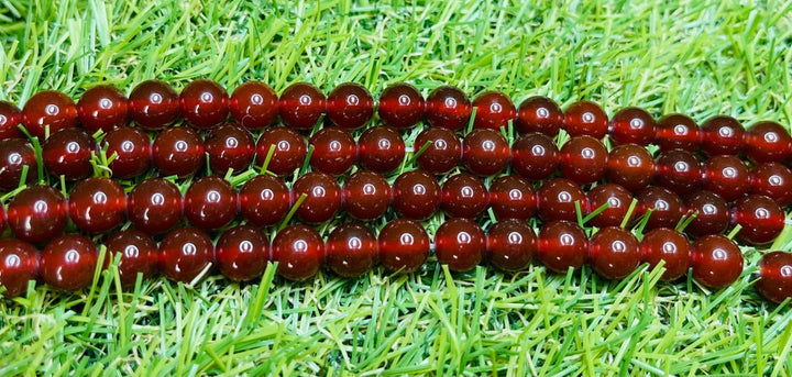 Perles naturelles en Cornaline foncée en 6 mm - Les bijoux de Théa