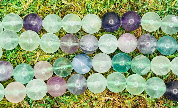 Perles naturelles en Fluorite en 10 mm - Les bijoux de Théa