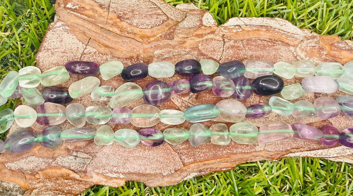 Perles naturelles en Fluorite en Nuggets de 7 - 8 mm - Les bijoux de Théa