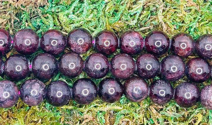 Perles naturelles en Grenat en 8 mm - Les bijoux de Théa