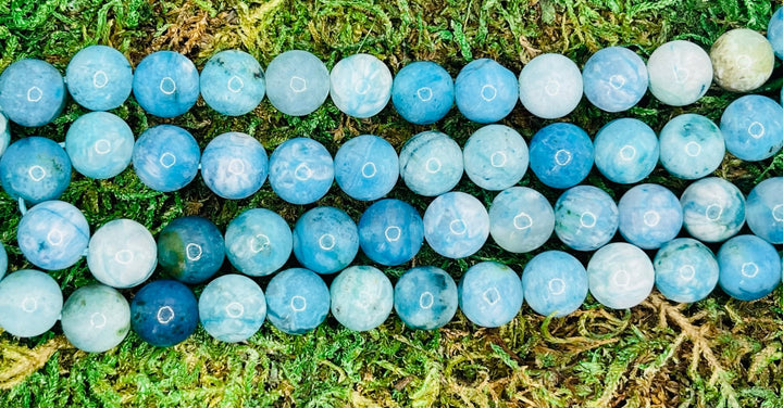 Perles naturelles en Hémimorphite du Mexique en 8 mm - Les bijoux de Théa