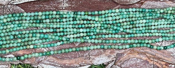 Perles naturelles en Jade vert en 2 mm - Les bijoux de Théa