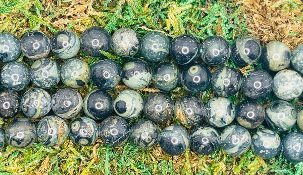 Perles naturelles en Jaspe Kambaba en 10 mm - Les bijoux de Théa