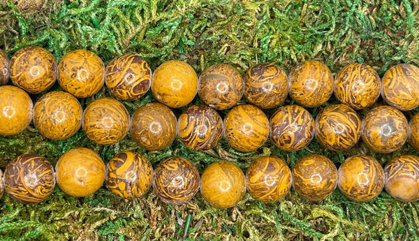 Perles naturelles en Jaspe Mariam en 10 mm - Les bijoux de Théa