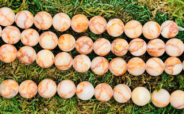 Perles naturelles en Jaspe Netstone en 10 mm - Les bijoux de Théa