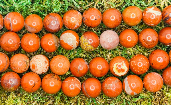 Perles naturelles en Jaspe Rouge en 8 mm - Les bijoux de Théa